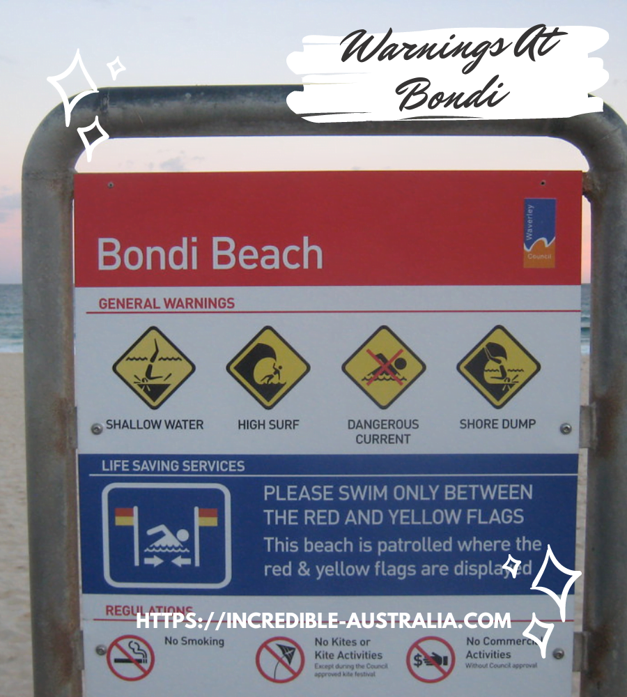 Warnings at Bondi Beach